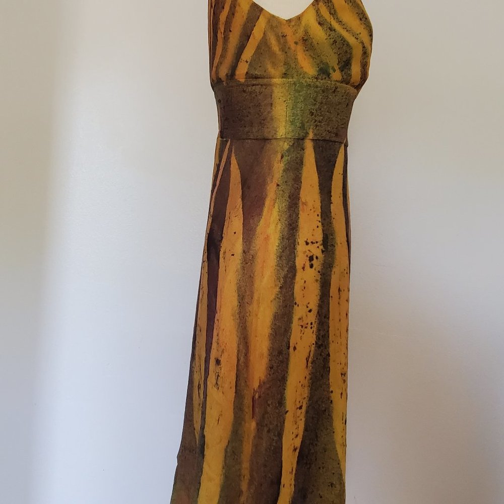 Short cocktail Dress bridesmaid party summer beach silk chiffon tropical resort - Picture 3 of 4